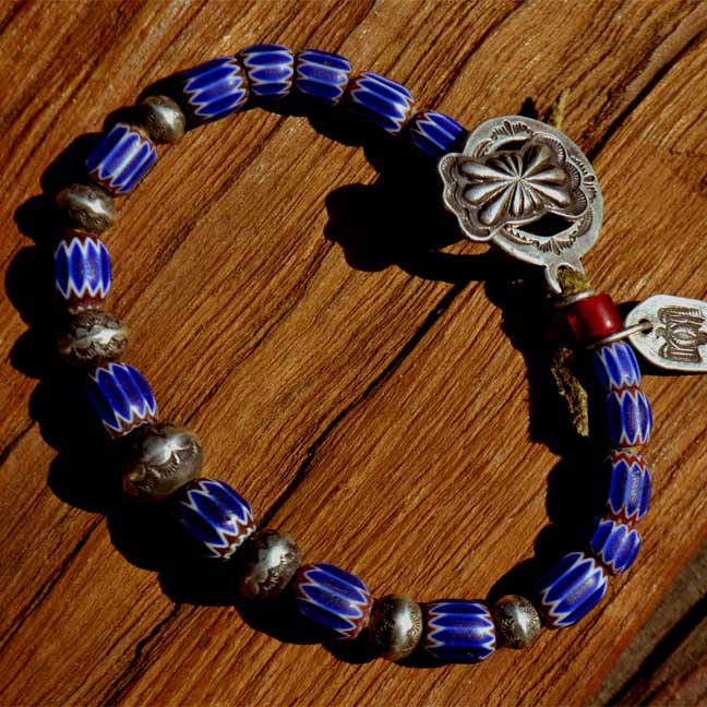Antique Venetian Chevron Beads Bracelet (アンティーク 6層シェブロン オールドベネチアン)